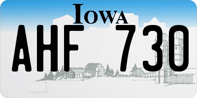 IA license plate AHF730