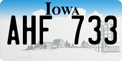 IA license plate AHF733