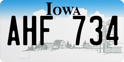 IA license plate AHF734