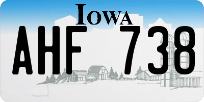 IA license plate AHF738
