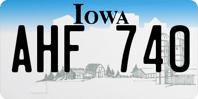 IA license plate AHF740