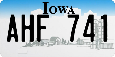 IA license plate AHF741