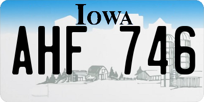 IA license plate AHF746