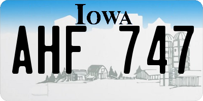 IA license plate AHF747