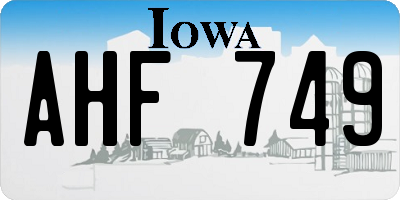 IA license plate AHF749