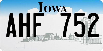 IA license plate AHF752