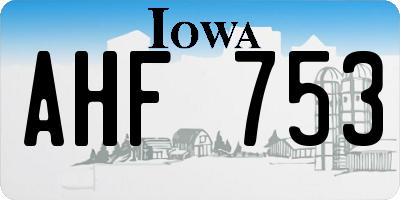 IA license plate AHF753