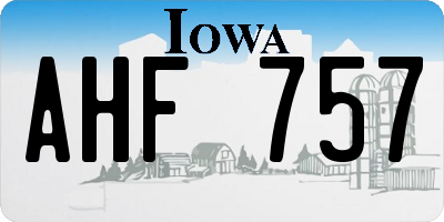 IA license plate AHF757