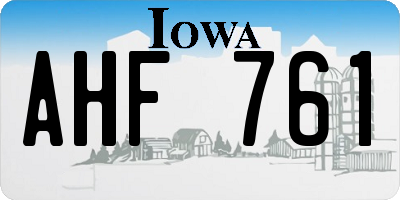 IA license plate AHF761