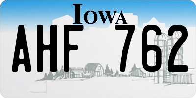 IA license plate AHF762