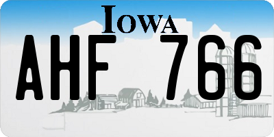 IA license plate AHF766