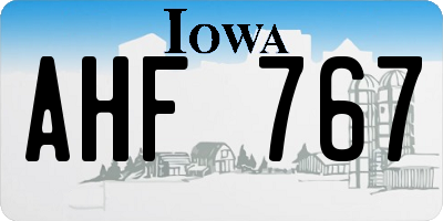 IA license plate AHF767