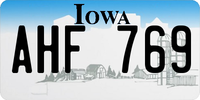 IA license plate AHF769