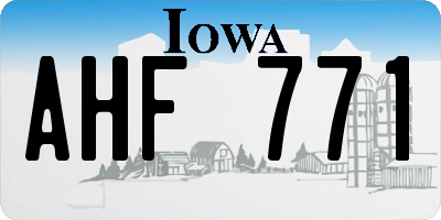 IA license plate AHF771