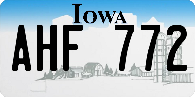 IA license plate AHF772