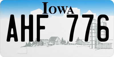 IA license plate AHF776