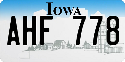 IA license plate AHF778