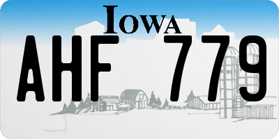 IA license plate AHF779