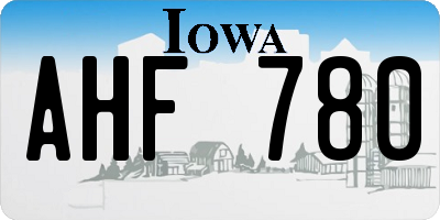 IA license plate AHF780