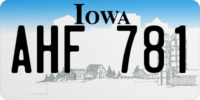 IA license plate AHF781