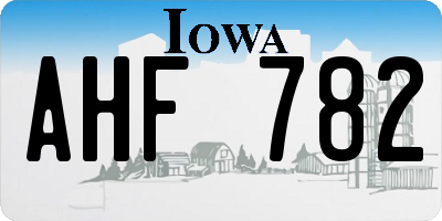 IA license plate AHF782