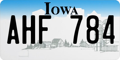 IA license plate AHF784
