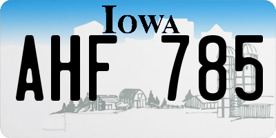 IA license plate AHF785