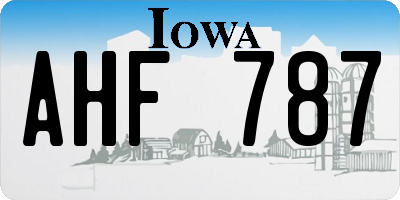 IA license plate AHF787