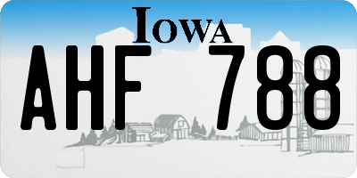 IA license plate AHF788