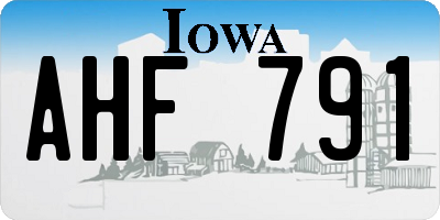 IA license plate AHF791