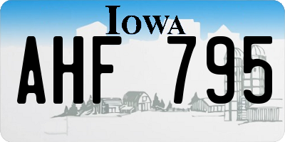 IA license plate AHF795