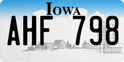 IA license plate AHF798