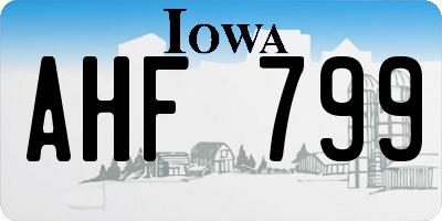 IA license plate AHF799