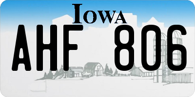 IA license plate AHF806