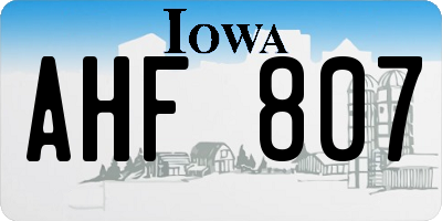 IA license plate AHF807
