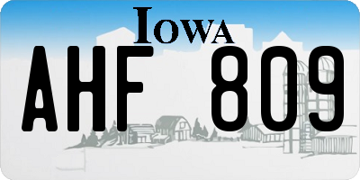 IA license plate AHF809