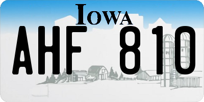 IA license plate AHF810