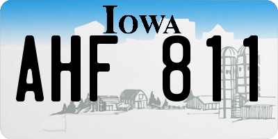 IA license plate AHF811