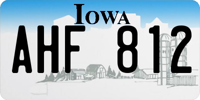 IA license plate AHF812