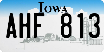 IA license plate AHF813
