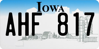 IA license plate AHF817