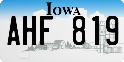 IA license plate AHF819