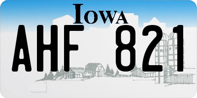 IA license plate AHF821