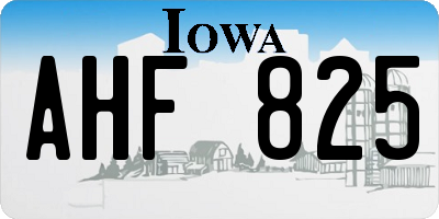 IA license plate AHF825