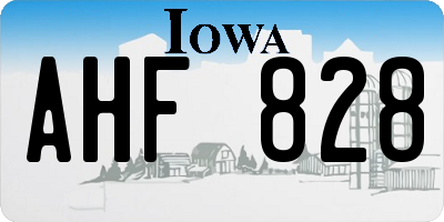 IA license plate AHF828