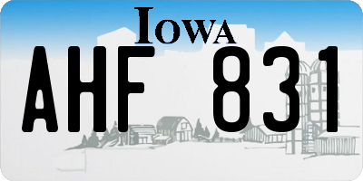 IA license plate AHF831