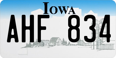 IA license plate AHF834