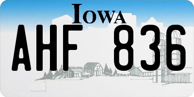 IA license plate AHF836