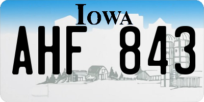 IA license plate AHF843