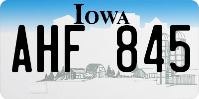IA license plate AHF845